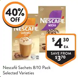 Foodworks Nescafé Sachets Selected Varieties offer