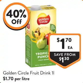 Foodworks Golden Circle Fruit Drink offer