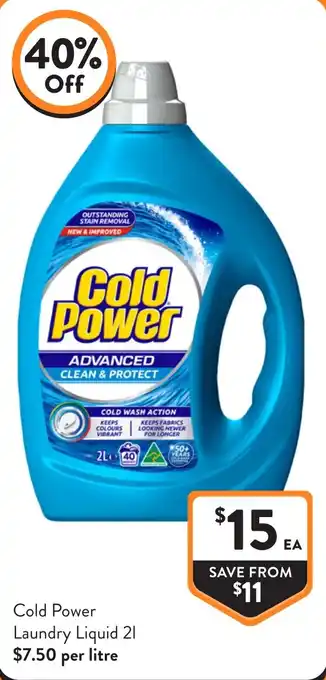 Foodworks Cold Power Laundry Liquid 2l offer