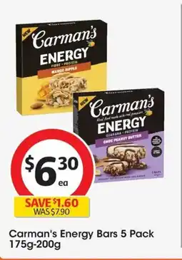 Coles Carman's energy guarana + protein choc peanut butter offer