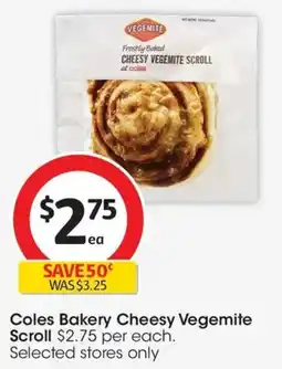 Coles Coles bakery cheesy vegemite scroll offer