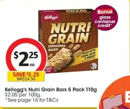 Coles Kellogg's nutri grain bars offer