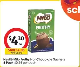 Coles Nestlé Milo Frothy Hot Chocolate Sachets offer