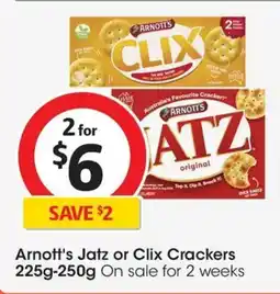 Coles Arnott's jatz or clix crackers offer