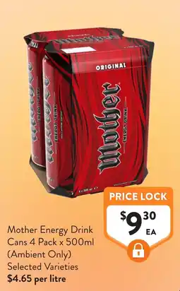 Foodworks Mother Energy Drink Cans offer