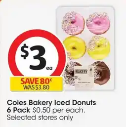 Coles Coles bakery iced donuts offer