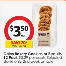 Coles Coles bakery cookies or biscuits offer