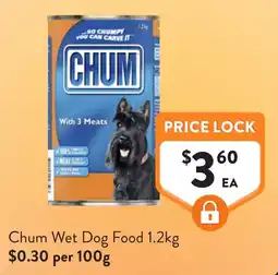 Foodworks Chum Wet Dog Food offer