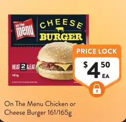 Foodworks On The Menu Cheese Burger offer