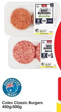 Coles Coles classic burgers offer