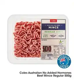 Coles Coles australian no added hormones beef mince regular offer