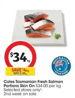 Coles Coles tasmanian fresh salmon offer