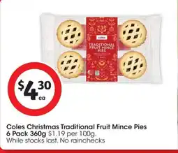Coles Coles christmas traditional fruit mince pies offer