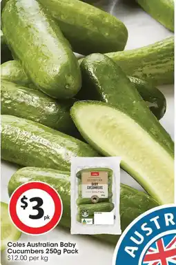 Coles Coles australian baby cucumbers offer