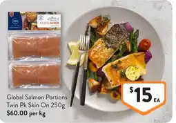 Foodworks Global Salmon Portions Twin Pk Skin offer