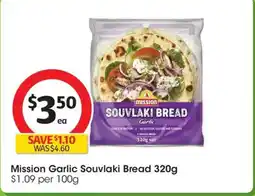 Coles Mission garlic souvlaki bread offer