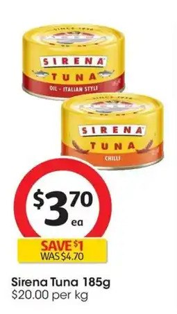 Coles Sirena tuna offer