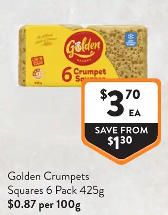 Foodworks Golden Crumpets Squares offer