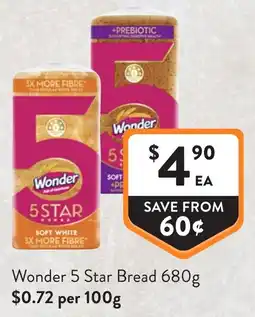 Foodworks Wonder 5 Star Bread offer