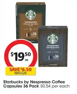 Coles Starbucks by nespresso coffee capsules offer
