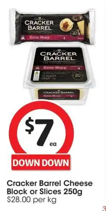 Coles Cracker barrel cheese block or slices offer