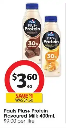 Coles Pauls plus+ protein flavoured milk offer