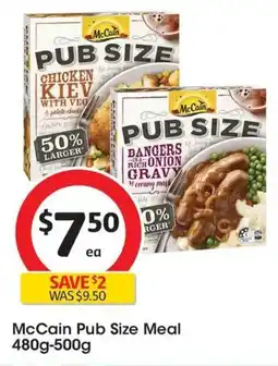 Coles Mccain pub size meal offer