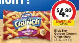 Coles Birds eye golden crunch chips offer