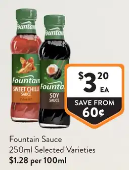 Foodworks Fountain Sauce Selected Varieties offer