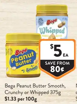 Foodworks Bega Peanut Butter Smooth Crunchy or Whipped offer