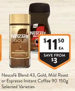Foodworks Nescafe Gold Mild Roast offer