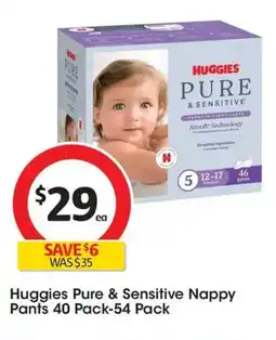 Coles Huggies Pure & Sensitive Nappy Pants offer