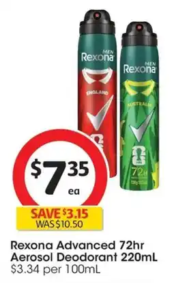 Coles Rexona advanced 72hr aerosol deodorant offer