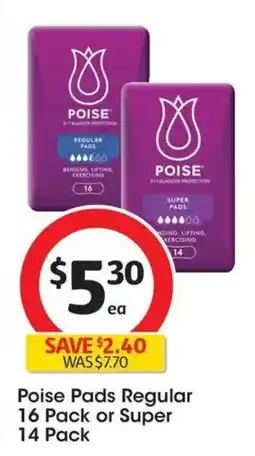 Coles Poise pads regular offer