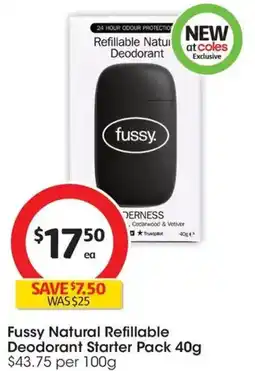 Coles Fussy natural refillable deodorant starter pack offer