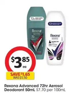 Coles Rexona advanced 72hr aerosol deodorant offer