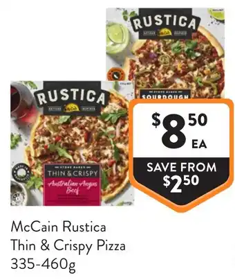 Foodworks McCain Rustica Thin & Crispy Pizza offer