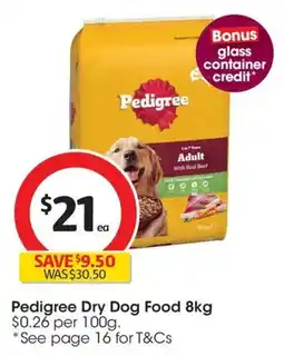 Coles Pedigree dry dog food offer