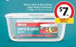 Coles Décor vent & seal glass leak proof container offer