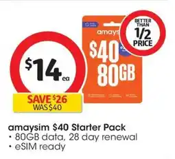 Coles Amaysim $40 starter pack offer