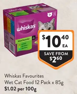 Foodworks Whiskas Favourites offer