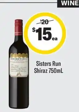Coles Sisters run shiraz offer
