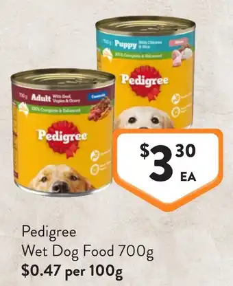Foodworks Pedigree Wet Dog Food offer