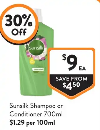 Foodworks Sunsilk Shampoo or Conditioner offer
