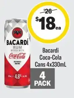 Coles Bacardi coca-cola cans offer