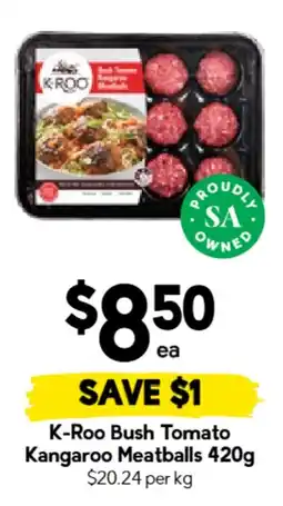 Drakes K-Roo Bush Tomato Kangaroo Meatballs offer