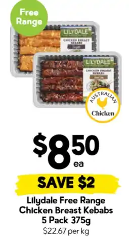 Drakes Lilydale Free Range Chicken Breast Kebabs offer