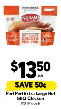 Drakes Ingham's Peri Peri Extra Large Hot BBQ Chicken offer