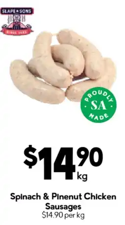 Drakes Slaape Sons Spinach & Pinenut Chicken Sausages offer