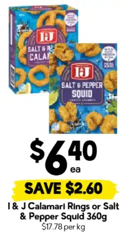 Drakes I & J Calamari Rings or Salt & Pepper Squid offer